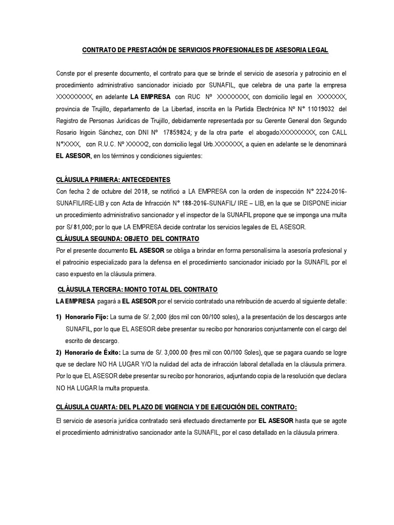 Introducir 90+ imagen modelo de contrato de asesoría profesional