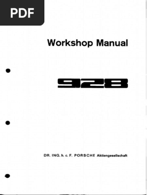 Porsche 928 Workshop Manual Overview | PDF | Throttle | Manual