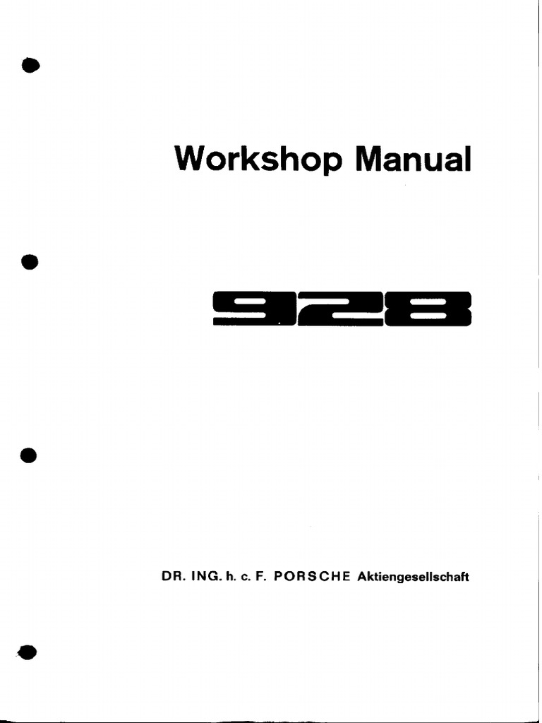 Porsche 928 S4 の取扱説明書 Porsche 928 Workshop Manual Overview | PDF | Throttle | Manual