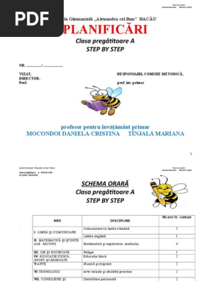 Moco Edu Planificare Calendaristica Clasa Pregatitoare 1