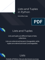 Python Lists and Tuples