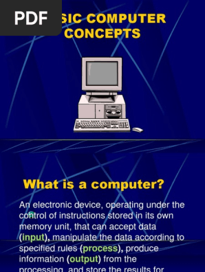 basic computer concepts computer data storage central processing unit scribd