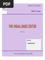 The Visual Basic Editor: School of Construction