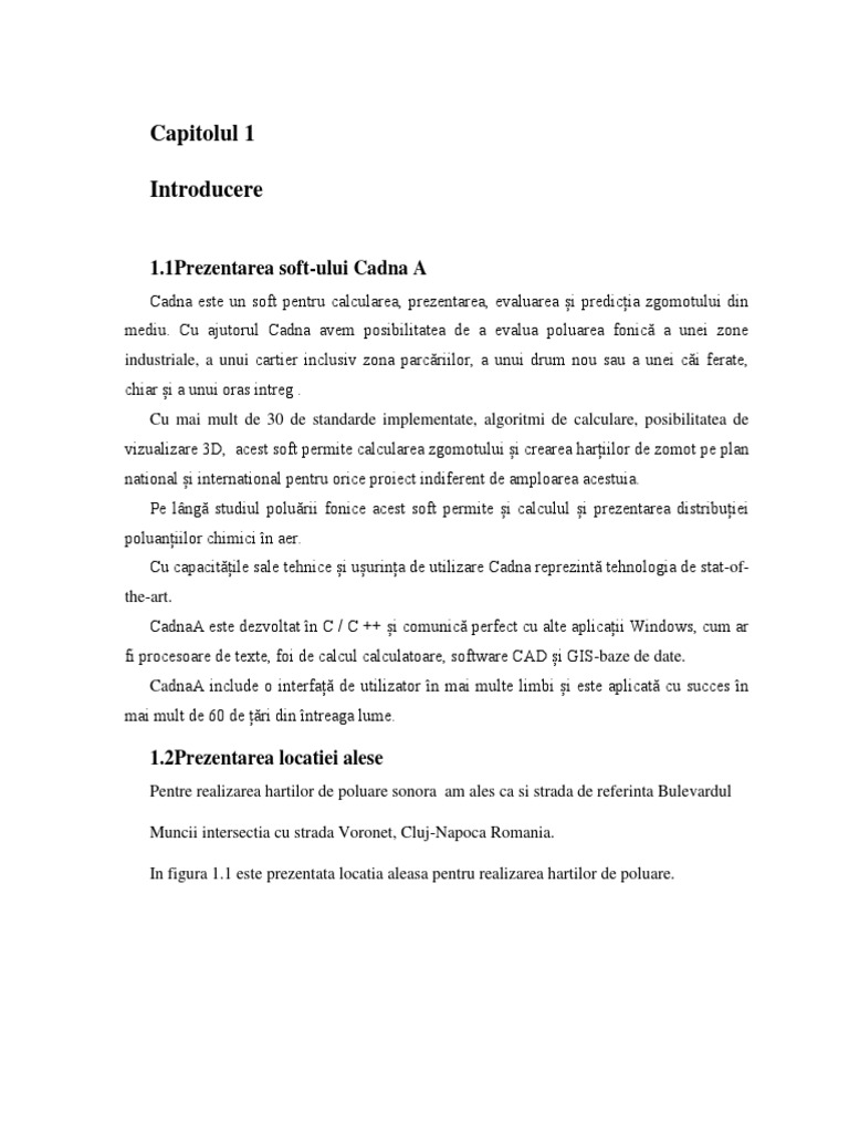 Proiect Cadna A WORD | PDF