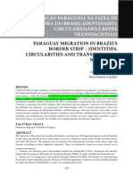 Migração Paraguaia Na Faixa de Fronteira Do Brasil