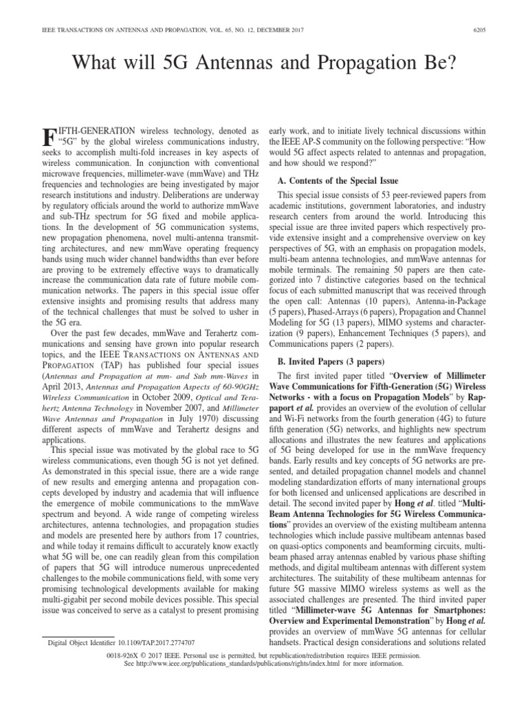 5g Antennas and Propagation PDF Extremely High Frequency Antenna