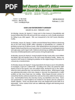GULF COUNTY SHERIFF'S OFFICE LAW ENFORCEMENT SUMMARY JANUARY 28, 2019 – FEBRUARY 3, 2019