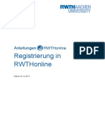 Klickanleitung Registrierung RWTHonline