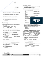 English Plus 1 Unit - 5 - Standard - Test PDF