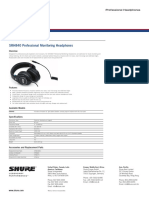 Product Specifications: SRH840 Professional Monitoring Headphones