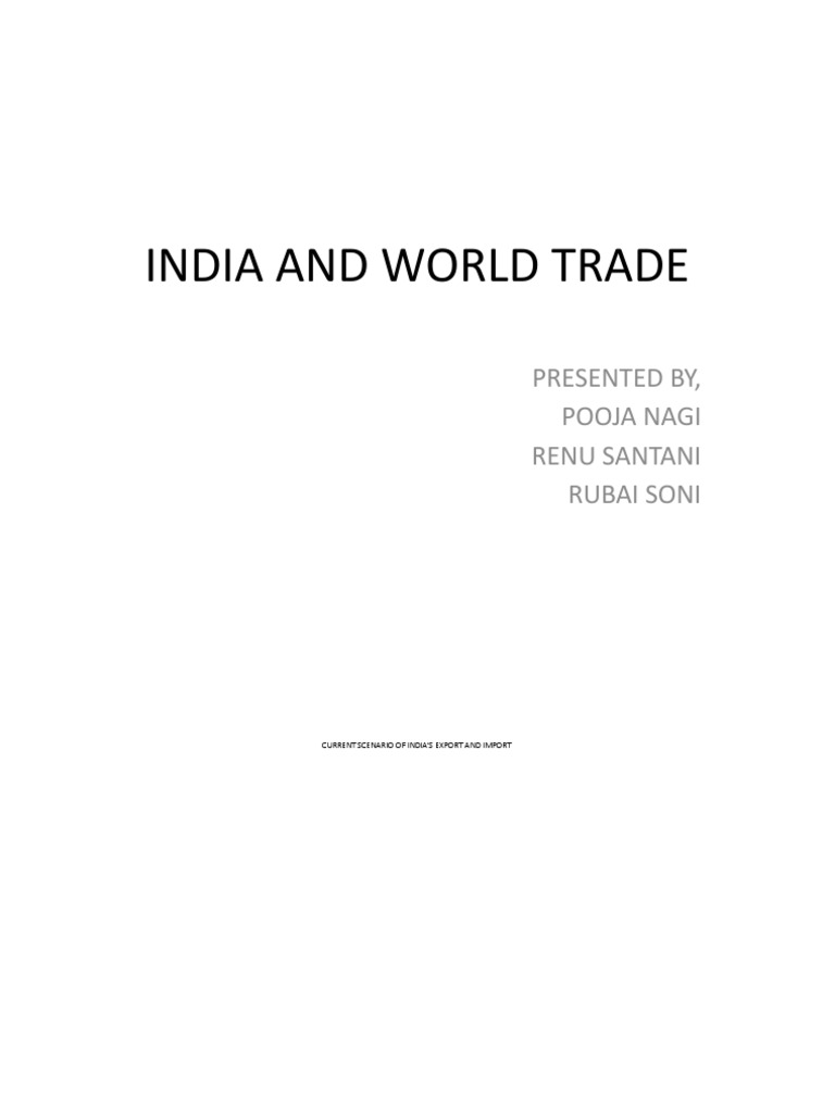 India and World Trade 12 | PDF