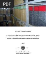 O Arquivo Pessoal de Maria Judite Pinto Mendes de Abreu - Análise, Tratamento e Difusão