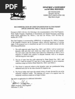 Recommendation of Chief Engineer