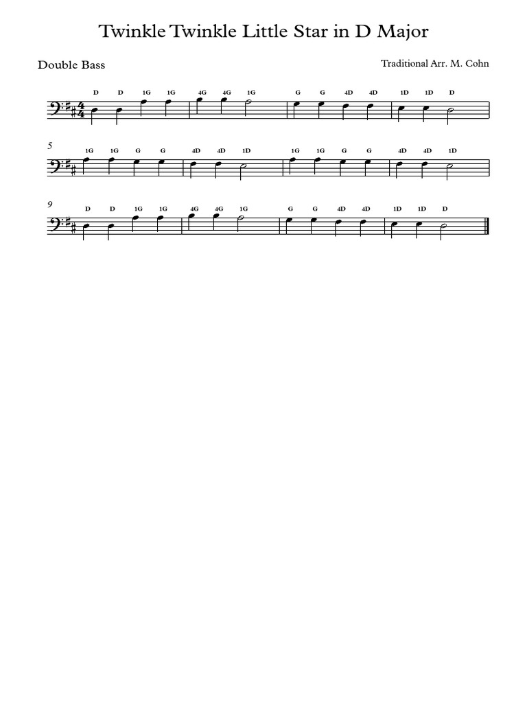 Twinkle Twinkle Little Star for Bass | PDF