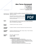 Perfil Profesional Alex Torres Gurumendi IT Coordinador Infraestructura