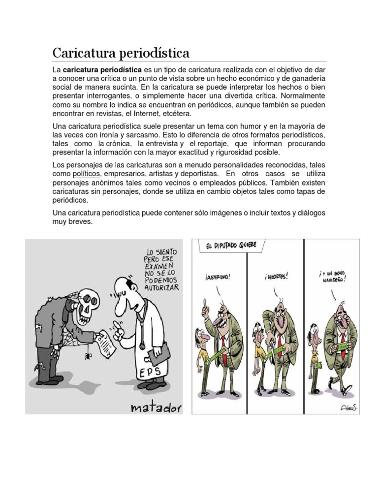Características de la caricatura periodística | PDF