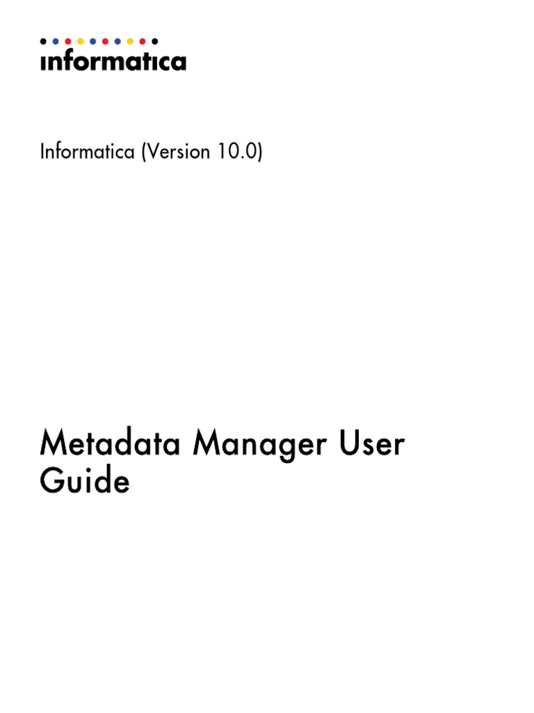 MM 100 MetadataManagerUserGuide en | PDF | Metadata | Microsoft Sql Server