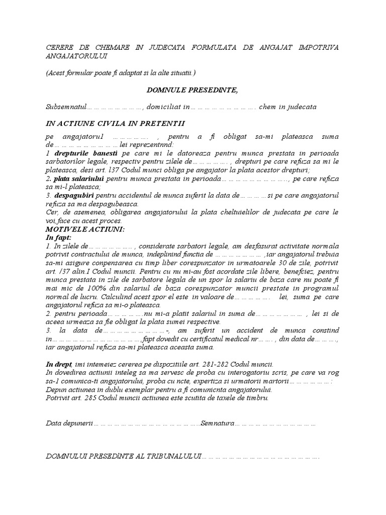 Actiune Civila In Pretentii