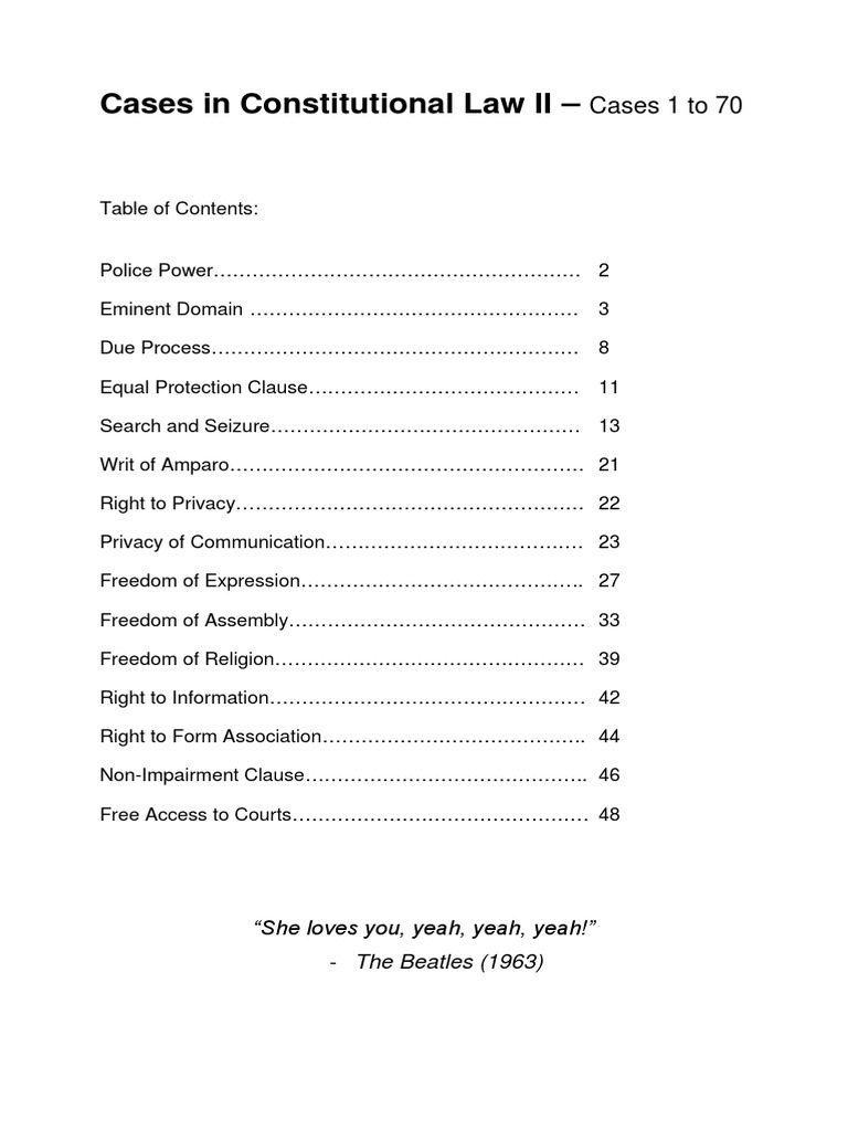 Constitutional Law Cases Overview | PDF | Eminent Domain | Extradition