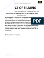 notice of filming - filed out