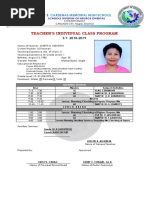 Teacher'S Individual Class Program: Jose B. Cardenas Memorial High School