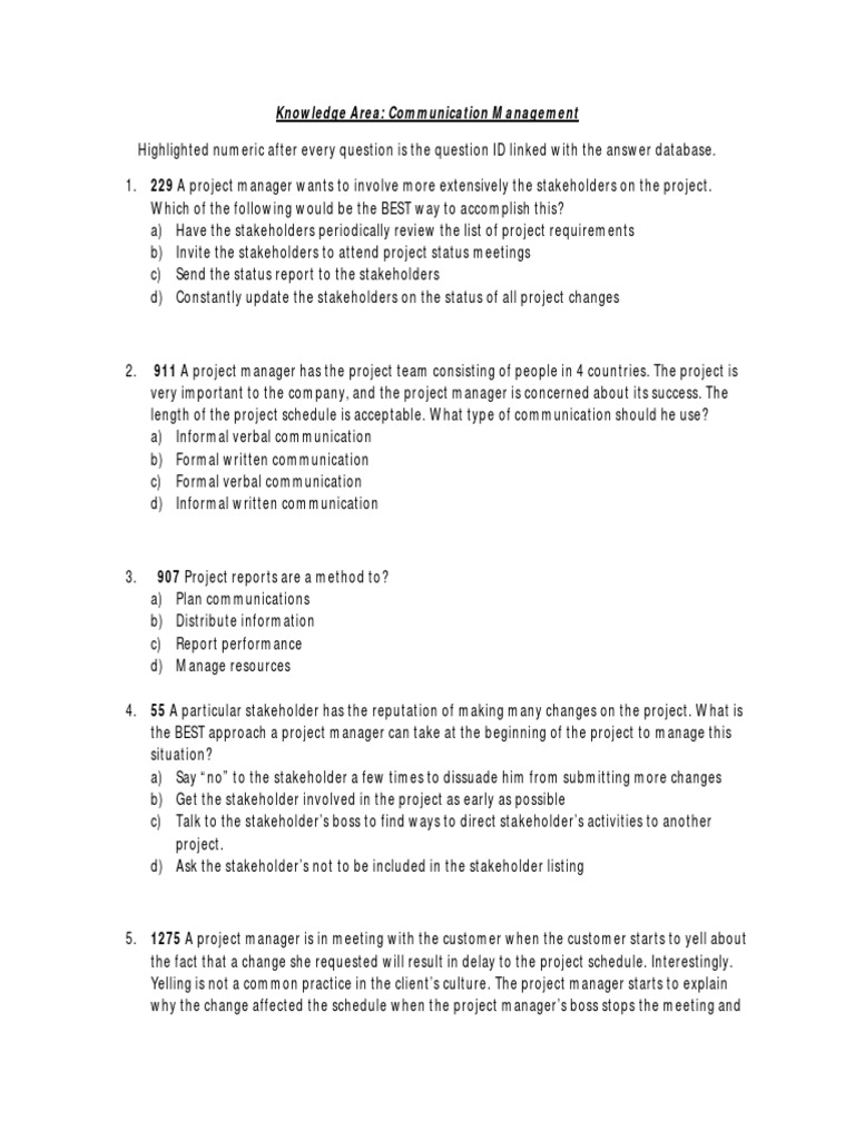 7 Communication Management Pdf Pdf Project Management Information