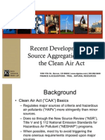 Presentation On Recent Developments in Source Aggregation Under The Clean Air Act