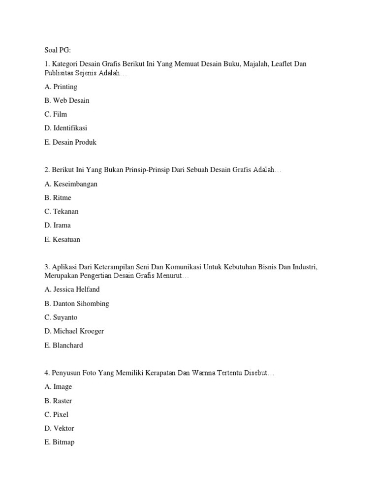 Soal Desain Grafis