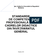 Standarde de Competenta Profesionala Ale Cadrelor Didactice Din Invatamantul General