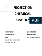 Project On Chemical Kinetics