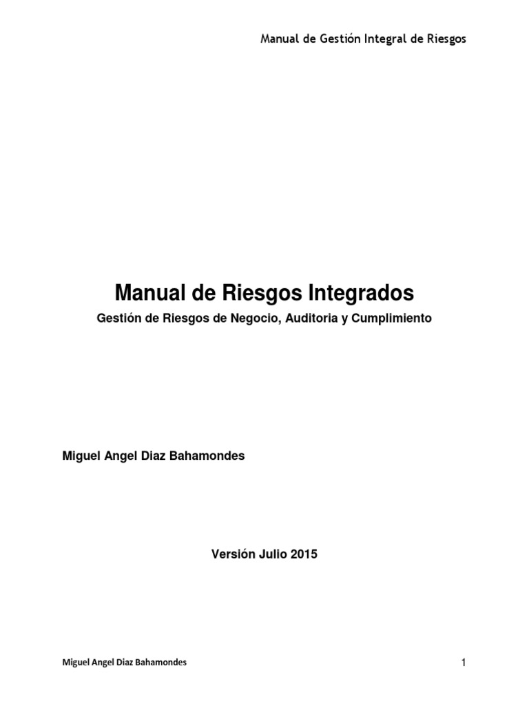 Manual de Gestión Integral de Riesgos | PDF | Procesos de negocio | Riesgo
