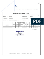 Certificado de calidad para ángulo de acero ASTM A36