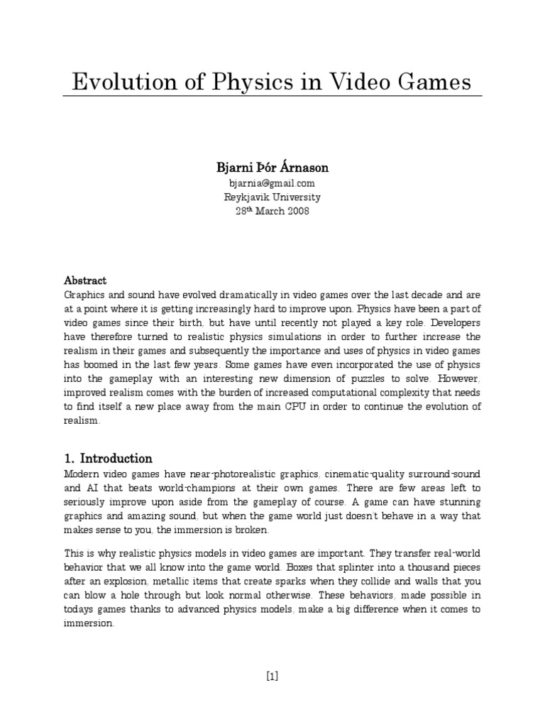 Game Physics: A New Era | PDF | Graphics Processing Unit | Multi Core ...