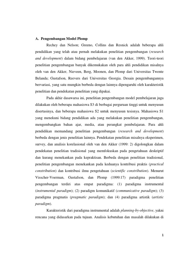 Model Pengembangan Plomp dalam Pendidikan | PDF | Karier & Perkembangan ...