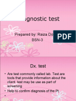 Diagnostic Test: Prepared By: Raiza Doligol BSN-3