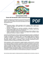 Convocatoria 2018 Curso Economía Social Solidaria