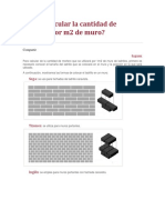 Cómo Calcular La Cantidad de Mortero Por m2 de Muro