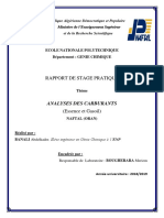 Rapport de Stage Sur Les Analyses Des Carburants (NAFTAL)