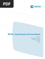 MIT044 - CODPROJETO- Especificação de Personalização