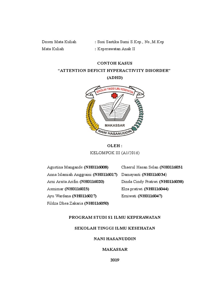 Contoh Soal Keperawatan Anak Adhd 1