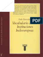 Benveniste Emile - Vocabulario de Las Instituciones Indoeuropeas