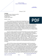 PUC Letter To CMP CEO Re: Letter Sent To Customers