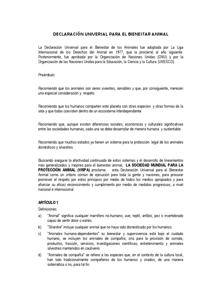 Bienestar Animal | PDF | Bienestar de los animales | Bienestar
