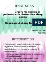 Journal Scan: Nasal Surgery For Snoring in Patients With Obstructive Sleep Apnea Hsueh-Yu Li, Li-Ang Lee, Et Al
