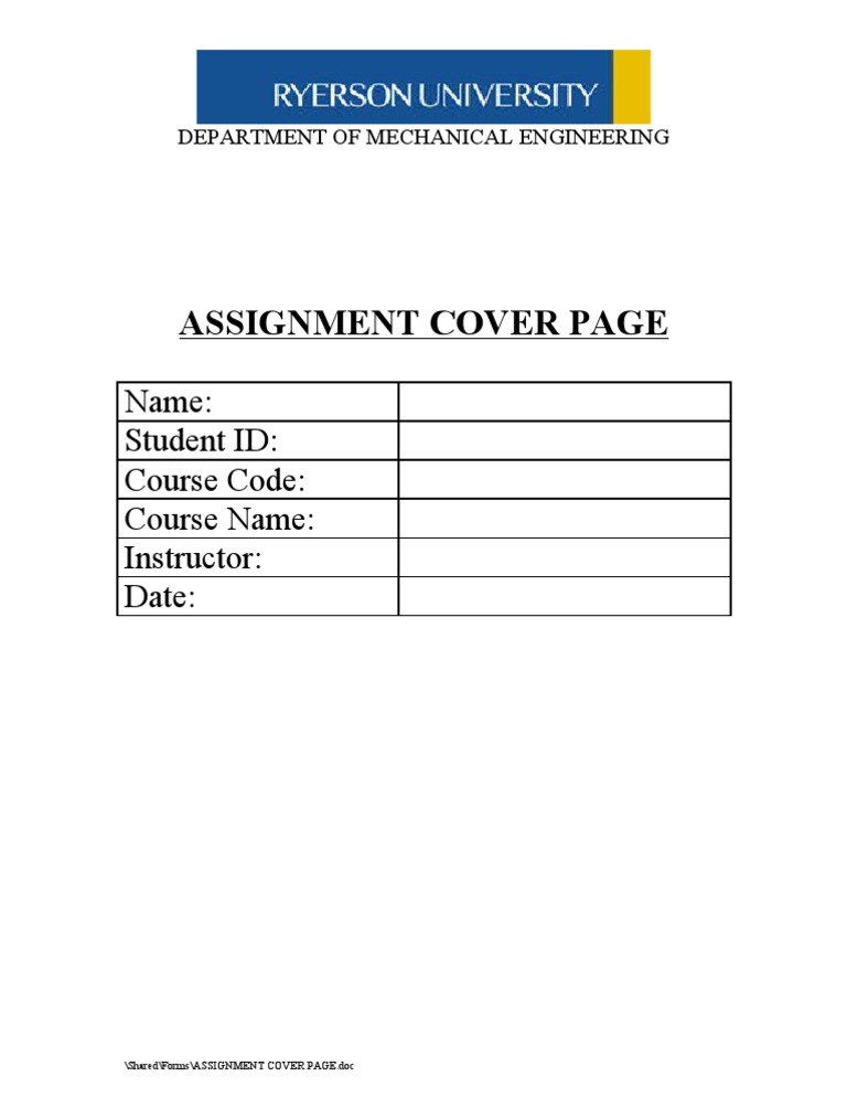 Assignment Cover Page: Name: Student ID: Course Code: Course Name ...