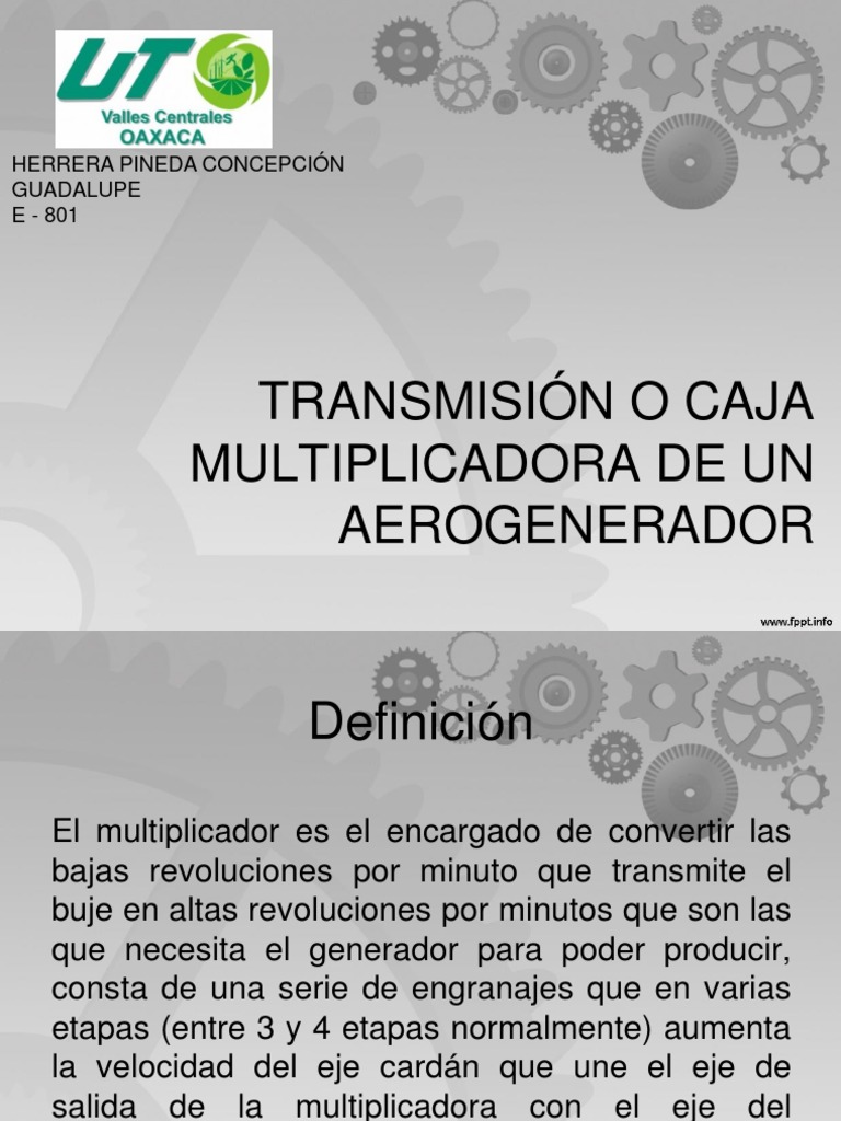 Caja Multiplicadora de Aerogenerador | PDF | Engranaje | Turbina eólica