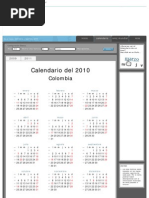 Calendario de Colombia Del 2010 - ¿Cuándo en El Mundo