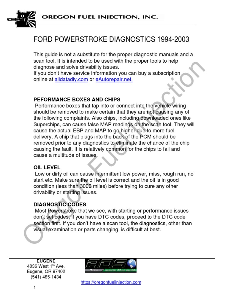 Code P1211 Ford Powerstroke  : Diagnosing and Resolving ICP Pressure Issues