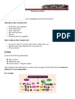 Food Facts Activity 1st Stage: o o o o o o