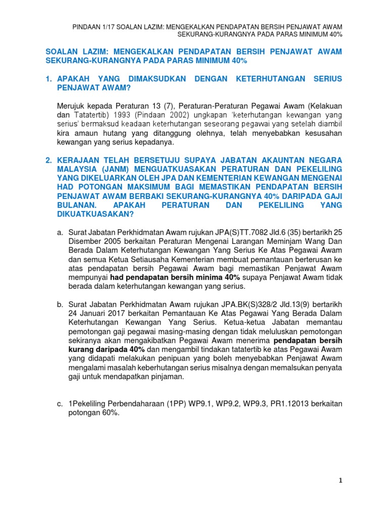 Potongan Gaji 60 Peratus Pdf